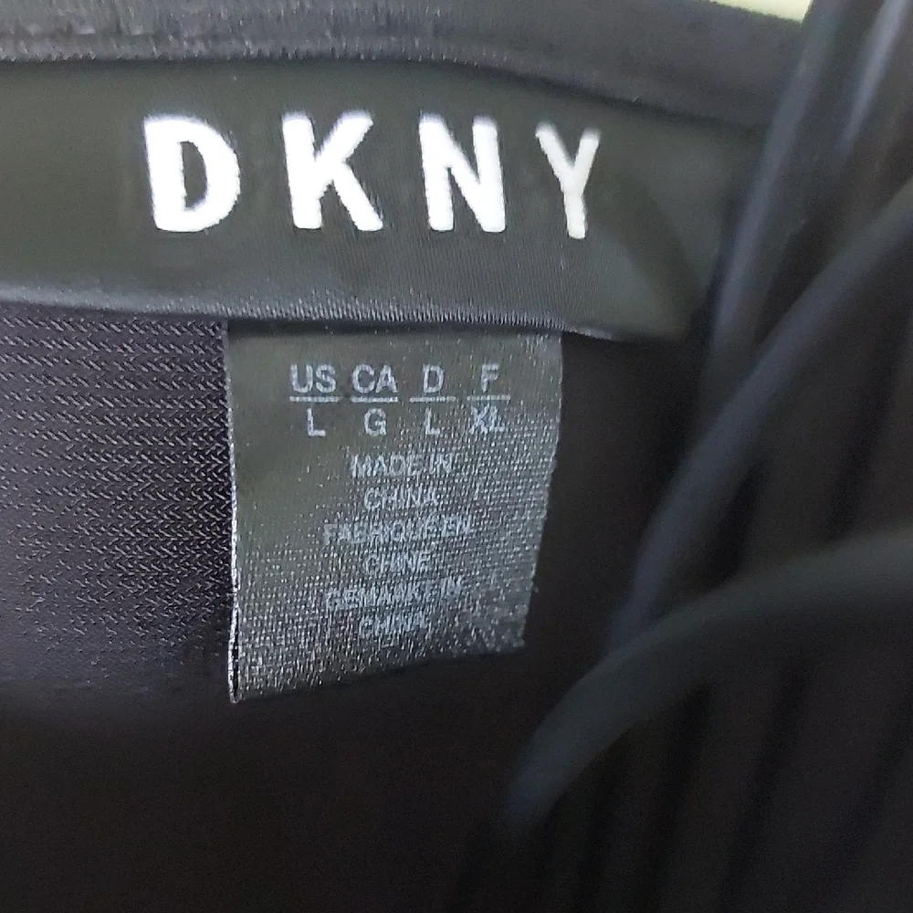 DKNY, Size L/Tall  Very Unique Design Black Maxi Dress with Drawstring Waist - Picture 2 of 16